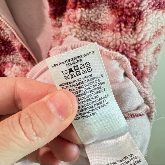 Lucky Brand Hi Pile Half Zip Pullover Pink Aztec Medium - Picture 7 of 8